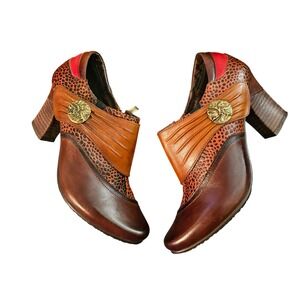 L'Artiste‎ Spring Step Fia Ankle Boots Women's 9 Brown Color block Bootie